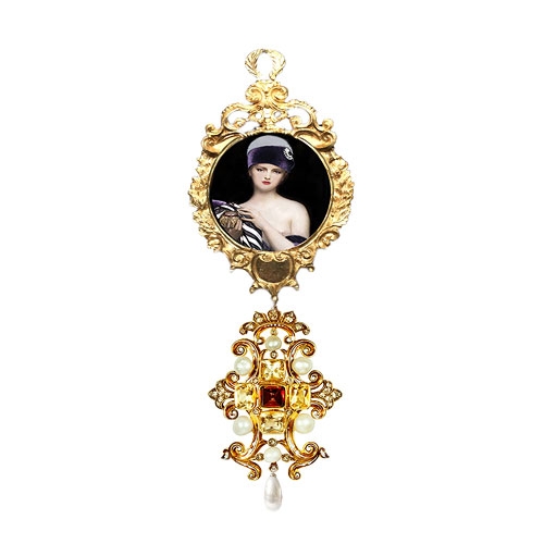Jewelry, hand oil-painted by Martine Brand