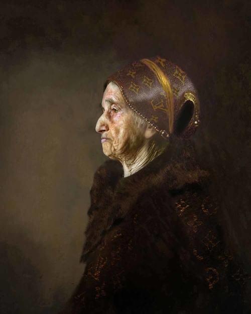 Old woman in Louis Vuitton