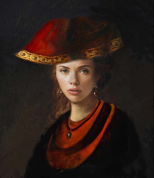 painting of Scarlett Johansson